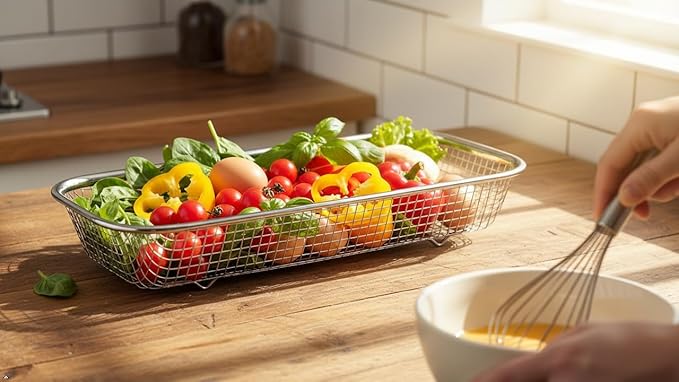 2Pack Stainless Steel Tumbler Cup Lid Organizer Inside Cabinet, Mason Jar Lid Holder, Rectangular Basket for Storage of Silverware, Chopsticks, straws and Utensils - Image 7