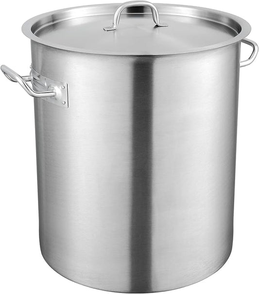 VEVOR 18/8 Stainless Steel Stockpot, 42QT Large Cooking Pots, Multipurpose Cookware Sauce Pot with Composite Base, Heavy Duty Commercial Grade Stock Pot, Sanding Treatment, for Large Groups Events by VEVOR