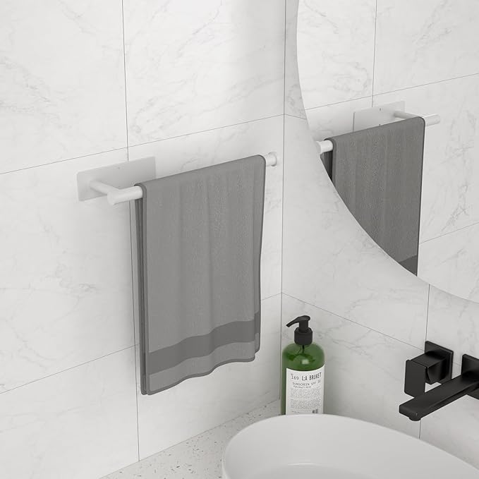 Paper Towel Holder Under Cabinet, Self-Adhesive,No Drilling, Stainless Steel, Wall-Mounted for Kitchen and Bathroom, Easy Install, Durable, Space-Saving, Ideal for Home, RV (White, 1 Pack) - Image 7
