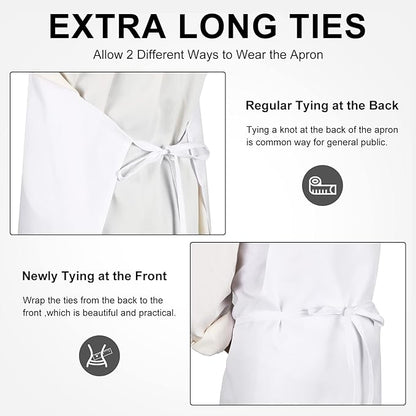Foaincore Bib Aprons, Unisex Apron No Pocket Bulk Machine Washable Plain Aprons for Women Men Chef Kitchen Drawing - Image 4