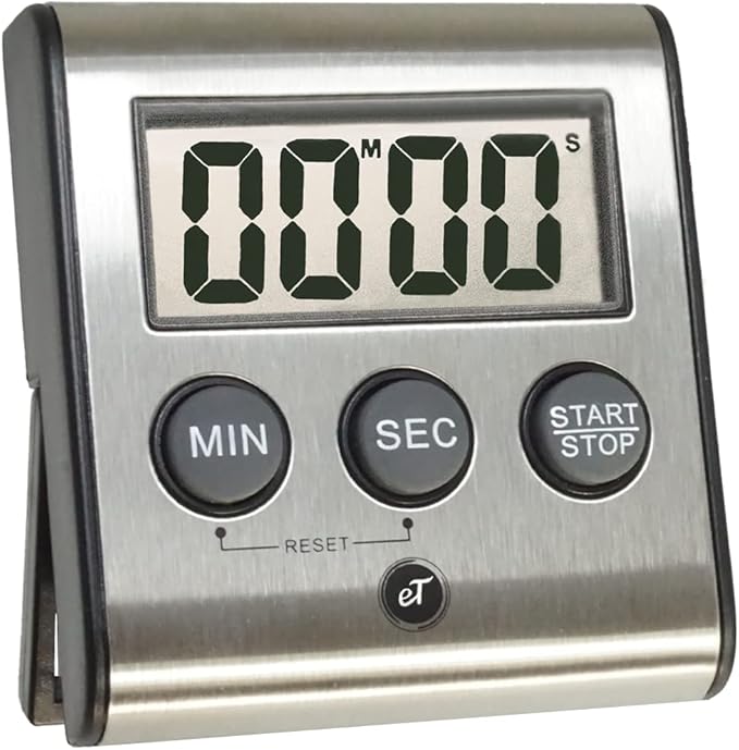 Elegant Digital Kitchen Timer, Stainless Steel Model eT-23, Super Strong Magnetic Back, Loud Alarm, Large Display, Auto Memory, Auto Shut-Off by eTradewinds by eTradewinds