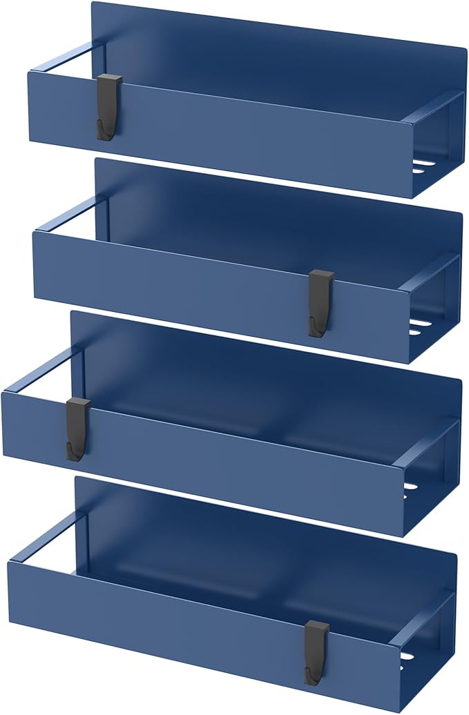 HuggieGems 4 Pack Magnetic Spice Storage Rack Organizer for Refrigerator and Oven, Royal Blue Fridge Organizers and Storage - Image 6