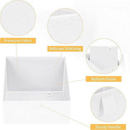 DIMJ Closet Storage Bins 8 Pack - Fabric Trapezoid Closet Organizer Bin, Foldable Storage Baskets for Shelves, Shelf Organizer, Clothing Storage Box for Toys, Books, Towel, Clothes - Image 5