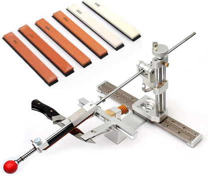 Professional Knife Sharpener with 6 Whetstones,360° Flipping Angle Adjustable Design,Fixed-Angle High Precision Grinder Sharpening with Dual Clamps,072SV by KETIPED
