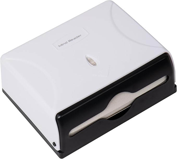 Mind Reader Paper Towel Dispenser, Tri-Fold Towel Holder, Restroom, Wall Mount, Bathroom, White - Image 5