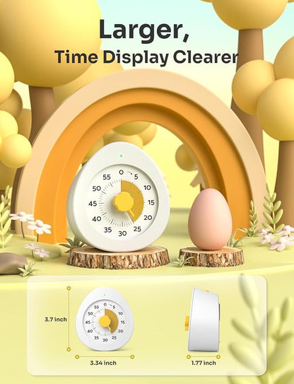 LIORQUE Visual Timer for Kids, 60-Minute Countdown Kitchen Timers for Cooking, Kids Timer with Silent Operation & Countdown Pause for Teaching Classroom Office - Image 3