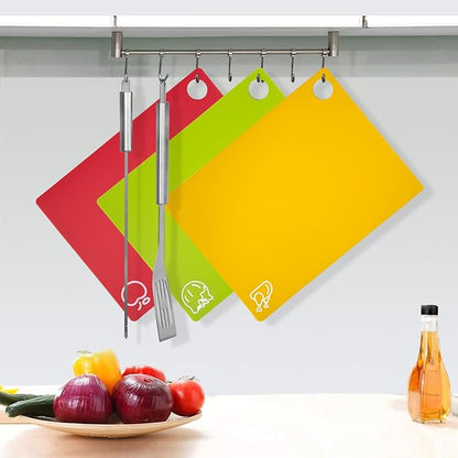 GoodLuck 5 Pieces Flexible Cutting Boards with Hanging Hole, BPA Free Plastic Cutting Boards for Kitchen, Non Slip Cutting Mat for Meat and Vegetables - Image 5
