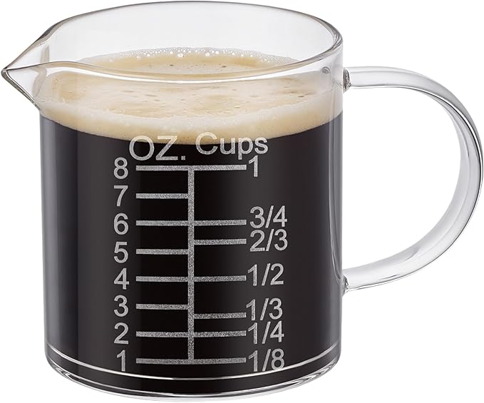 Ackers Etched Graduated Glass Measuring Cup - [Insulated Handle | V-Shaped Spout] - High Borosilicate Glass Measuring Cup for Kitchen or Dining, Easy to Read, 250ml (8oz, 1 Cup) - Image 7