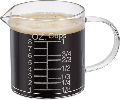 Ackers Etched Graduated Glass Measuring Cup - [Insulated Handle | V-Shaped Spout] - High Borosilicate Glass Measuring Cup for Kitchen or Dining, Easy to Read, 250ml (8oz, 1 Cup) - Image 7
