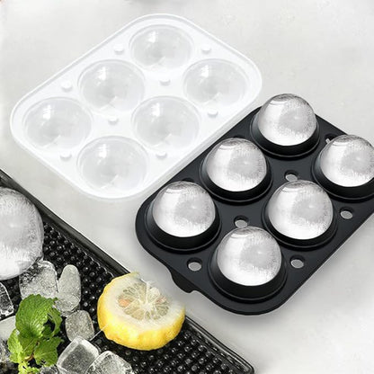 ROTTAY Ice Cube Trays (Set of 2), Sphere Ice Ball Maker with Lid & Large Square Ice Cube Maker for Whiskey, Cocktails and Homemade, Keep Drinks Chilled Black - Image 3