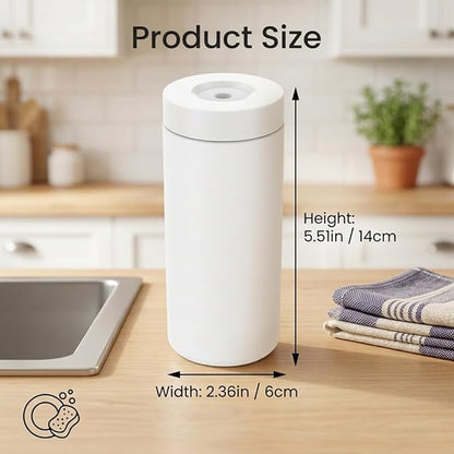 Dish Soap Dish Dispenser, 240ml Silicone Squeeze Washing Up Liquid and Hand Soap Refillable Bottles, Dishwashing Liquid Dispensing for Kitchen & Bathroom (White)