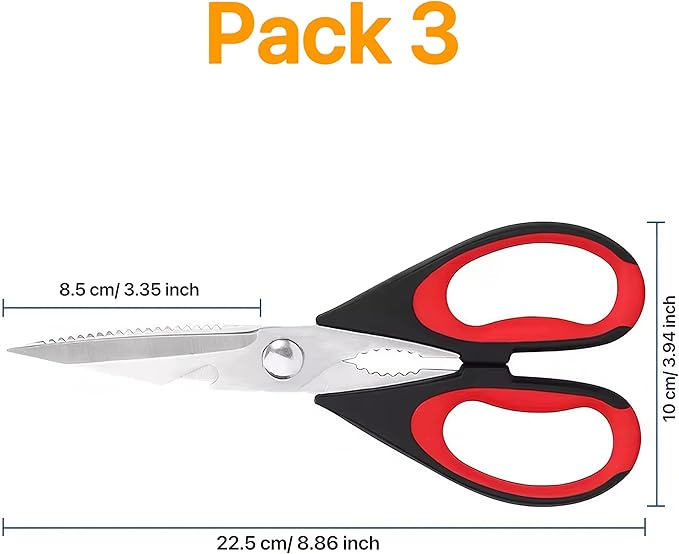 Magnificent Kitchen Scissors Heavy Duty - Multi-Purpose Kitchen Shears for Meat, Poultry, Food - Stainless Steel Cooking Scissors - Dishwasher Safe Culinary Shears - Image 2