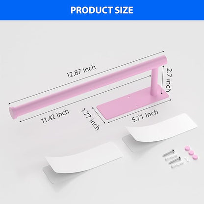 Paper Towel Holder Under Cabinet, Self-Adhesive,No Drilling, Stainless Steel, Wall-Mounted for Kitchen and Bathroom, Easy Install, Durable, Space-Saving, Ideal for Home, RV (Pink, 1 Pack) - Image 5