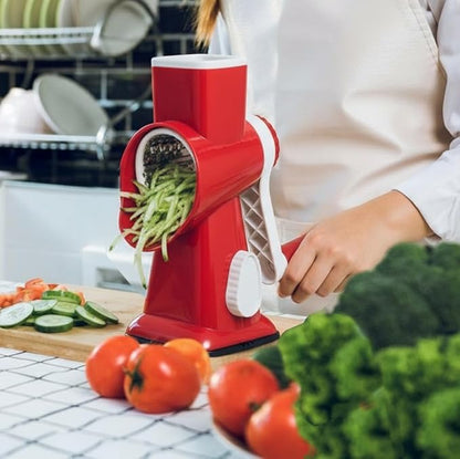 Cheese Grater with Handle, Multifunctional Manual Rotary Cheese Grater - Cheese Shredder Easily Chop Carrots, Potatoes, Vegetables and Fruits and Easy to Clean(red) - Image 7