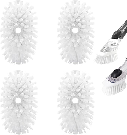 Brush Refills for OXO Dish Brush - 4 Pack Dish Brush Cleaning Soap Dispensing Head Replacement for Scrubber (White) by Shadowgallery