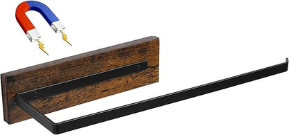 Magnetic Paper Towel Holder,Wood Farmhouse Heavy Duty Strong Magnet Backing for Toolbox,Grill,Microwave,Fridge,Garage - Fit for Large Size of Paper Towel Roll