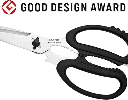 CANARY Japanese Kitchen Scissors Heavy Duty 8.2", Made in JAPAN, Dishwasher Safe Come Apart Blade, Multipurpose Kitchen Scissors, Sharp Serrated Japanese Stainless Steel, Black - Image 6