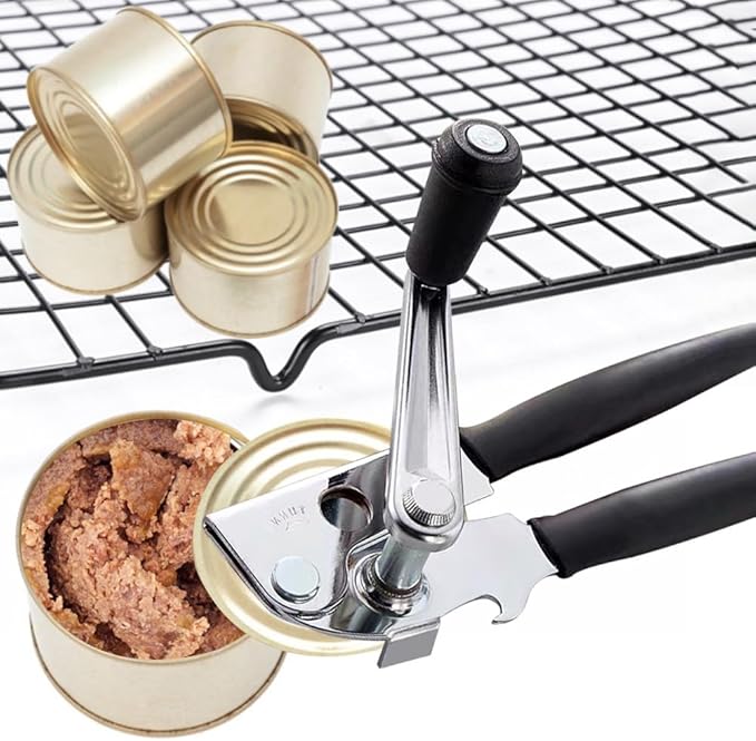 NUFR Crank Can Openers Manual,Heavy Duty Commercial Can Opener with Rubber-coated Long Handles - Image 6