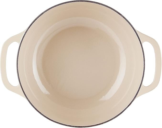 Lodge 3 Quart Enameled Cast Iron Dutch Oven with Lid – Dual Handles – Oven Safe up to 500° F or on Stovetop - Use to Marinate, Cook, Bake, Refrigerate and Serve – Sandalwood - Image 3
