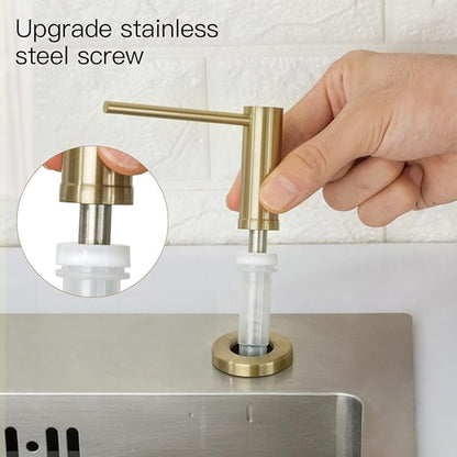Kitchen Sink Soap Dispenser Champagne Gold Stainless Steel GAPPO Countertop Pump Hand Lotion Built in Bottle - Image 4