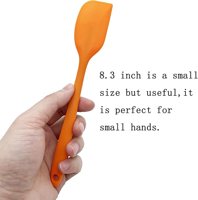 6 Pcs Silicone Spatulas, 8.3 inch Small Rubber Spatula Heat Resistant Non-Stick Flexible Scrapers Baking Mixing Tool