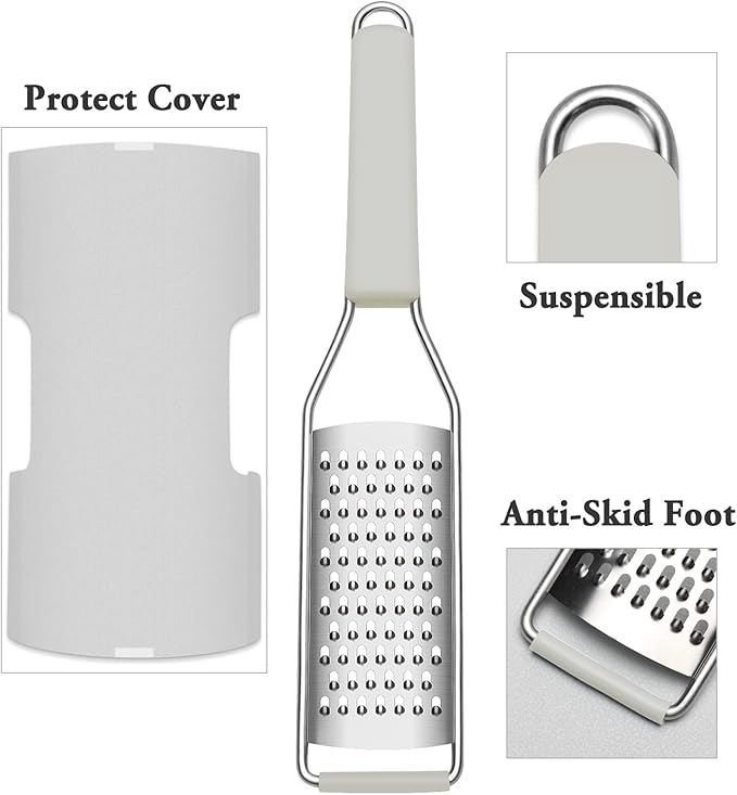 Cambom Cheese Grater Citrus Zester Lemon Zester Pack of 3-304 Stainless Steel - A Sharp Tool for Parmesan Cheese, Ginger, Garlic, Nutmeg, Chocolate, Vegetables，Fruits，Dishwasher Safe Clear - Image 7