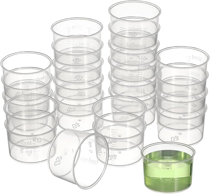 TOYANDONA Disposable Measuring Cup Set Pack of 100 Clear Plastic Measuring Cup 10ml Transparent Containers Thickened Measuring Cups for Mixing Paint, - Image 7