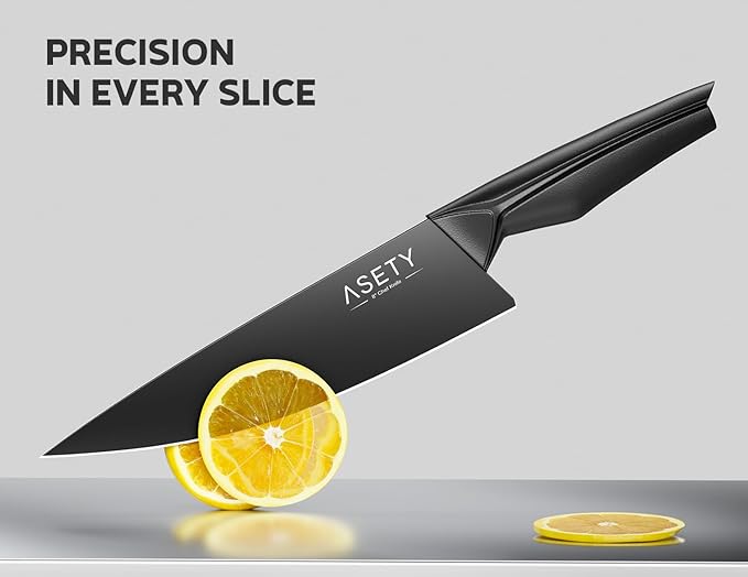 Kitchen Knife Sets with Block -15 PCS Knife Set with Bulti-in Sharpener, Dishwasher Safe, Stainless Steel Kitchen Knife with Ergonomic Handles, Sharp knives for Men and Women,Mothers Day, Black - Image 3