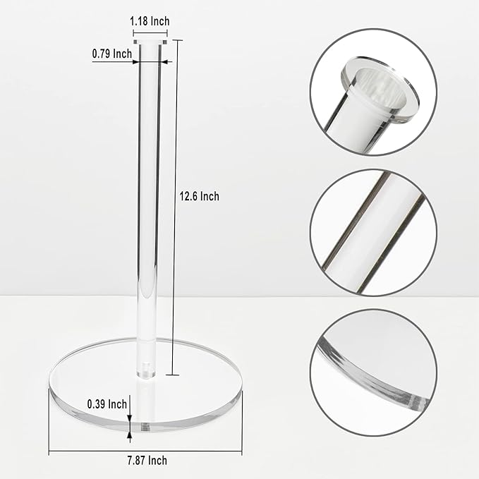 Acrylic Paper Towel Holder, Paper Towel Stand for Countertop, Clear - Image 3