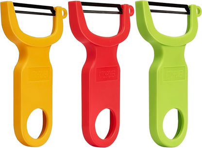 Original Vegetable Fruit Peeler Carbon Steel Blade 3 Pack Red/Green/Yellow… by KITCHPOWER