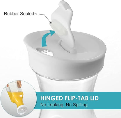 Plastic 8 PACK Large 50 Oz Water Carafe with Flip Top Lid, Square Base Juice Containers, Clear Plastic Pitcher - for Water, Iced Tea, Juice, Beverage, Milk, Cold Brew and Mimosa Bar - HAND WASH ONLY - Image 3