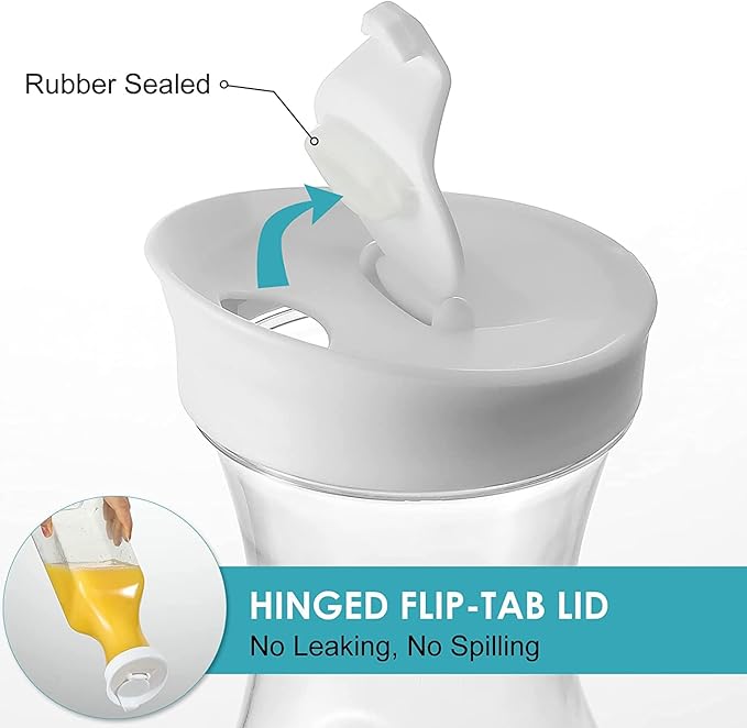 Plastic 4 Pack Large 50 Oz Water Carafe with Flip Top Lid, Square Base Juice Containers, Clear Plastic Pitcher - for Water, Iced Tea, Juice, Lemonade, Milk, Cold Brew and Mimosa Bar - HAND WASH ONLY - Image 3