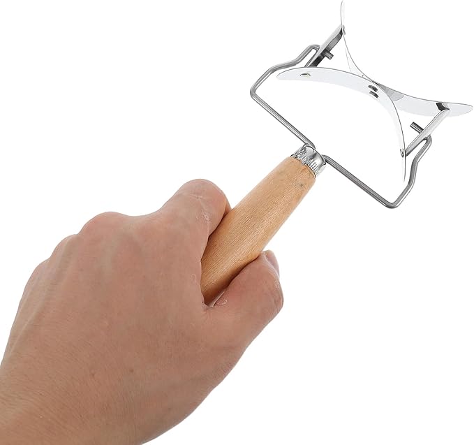 Gatuida Stainless Steel Rolling Pastry Cutter Maker Dumpling Wrapper Circle Roller Cookie Dough Cutting Tool with Wood Handle Kitchen Accessories