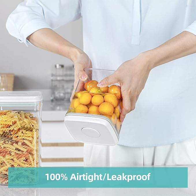 Ankou Airtight Food Storage Container - 0.32 QT （380ml Small Pop Up Food Containers With Lids, Bpa Free Stackable Container for Sugar Tea Candy- 8 Labels - Clear - Image 4