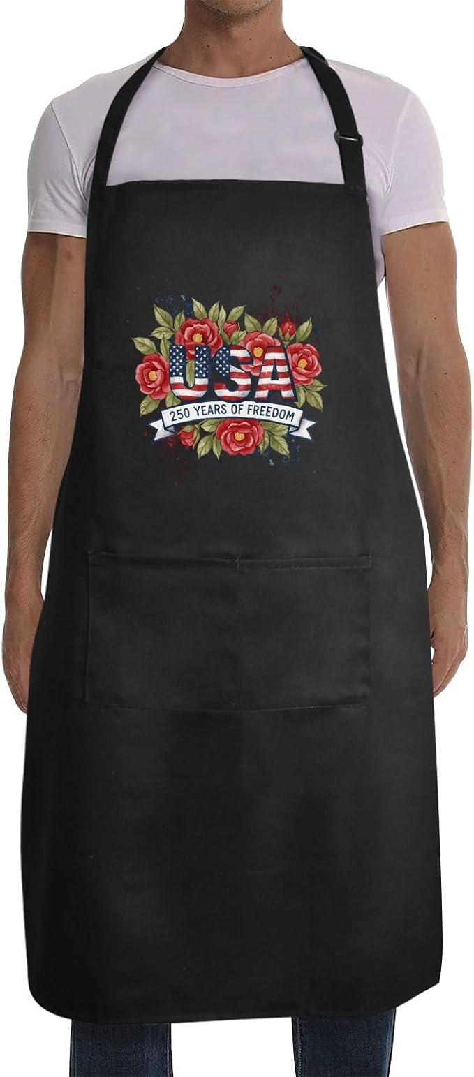 Us 250 Years Of Freedoms Apron With Pocket For Mens