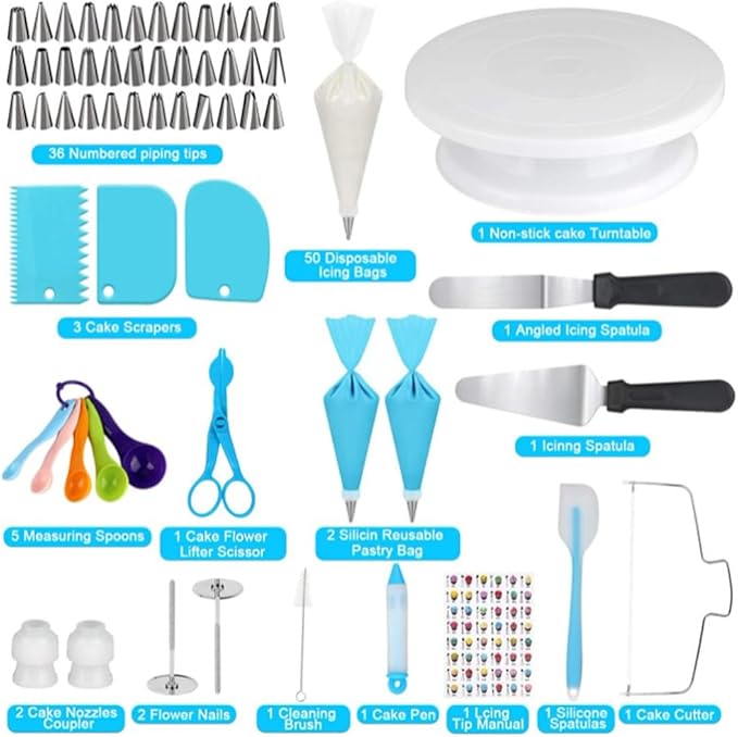 104 Piece Baking Tool Scraper Mounted Mouth Baking Tool Set Cake Turntable Set