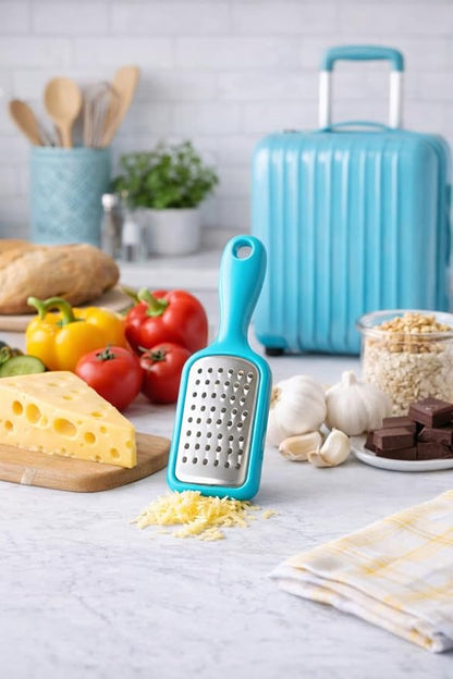 2 Pcs. Stainless Steel Mini Grater Cheese Garlic Nutmeg Chocolate 5" BPA Free (Blue)