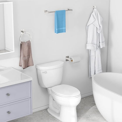 KLJKPA Brushed Nickel Bathroom Accessories Set, 4 Pieces Bathroom Hardware Set, 16 inch Towel Bar, Towel Racks for Bathroom, Robe Towel Hooks, Toilet Paper Holder Wall Mounted - Image 7