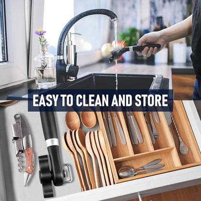 Side Cut Can Opener Smooth Edge, Safety Can Opener with Durable Sharp Blade, Big & Soft Turn Knob & Comfortable Non-Slip Handle, Black - Image 7