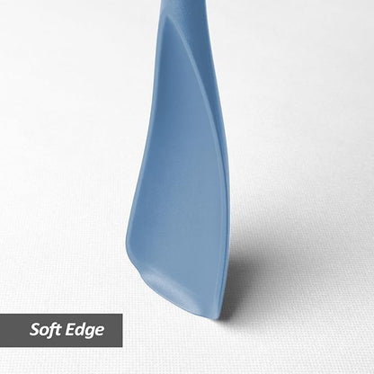 Cooking Spoon for Nonstick Cookwares, VOVOLY Silicone Spoon for Mixing, Scoop, and Scrape,Seamless Design, 12.6'', 2 Pack, Starry Blue - Image 5