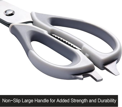 Kitchen Scissors for Food Heavy Duty, All Purpose Kitchen Shears that Come Apart Dishwasher Safe, Sharp Stainless Steel Cooking Scissors for Meat, Poultry, Fish (Grey)