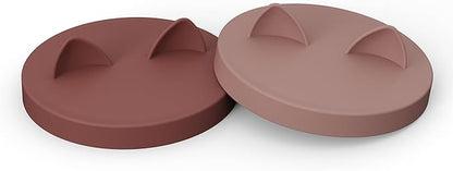 OHMO 2 Pack Pet Food Can Lids, (3.3 in / 85mm) Silicone Pet Food Can Lids Covers for 5.5 oz Cat and Dog Food Cans, Mars&Coral