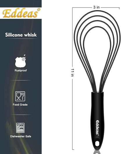 Flat Whisk, EDDEAS Silicone Gravy Whisk for Cooking, Beating, Stirring Gravy and Eggs - Image 5
