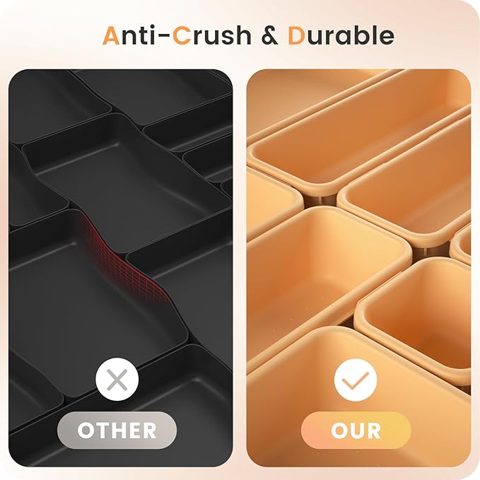 A-LUGEI【】【5 Size】Tool Box Organizer Tray Divider Set, 【Orange】 Desk Drawer Organizer,Garage Organization and Storage Toolbox Accessories Rolling Tool Chest Cart Cabinet WorkBench Part - Image 5