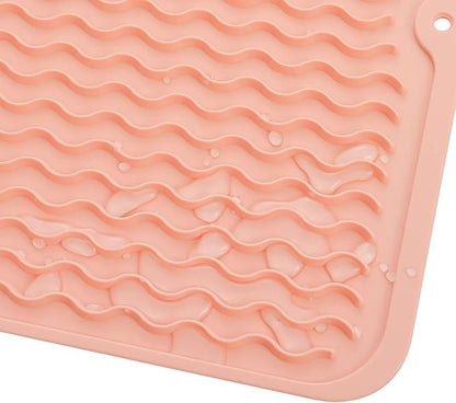 MicoYang Silicone Dish Drying Mat for Multiple Usage,Easy clean,Eco-friendly,Heat-resistant Silicone Mat for Kitchen Counter or Sink,Refrigerator or Drawer liner Pink M 12 inches x 12 inches - Image 9