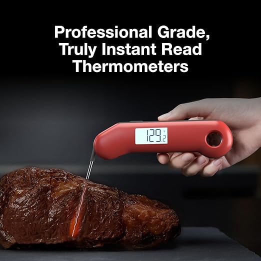ThermoMaven ProfessionaI Meat Thermometer Digital, 3X Faster 0.5 Sec Instant Read, NIST Certified Accuracy ±0.5°F, 100% Waterproof Probe, Auto-Rotate Bright Indicator, for Candy/Grill/BBQ, Red & Gray - Image 4