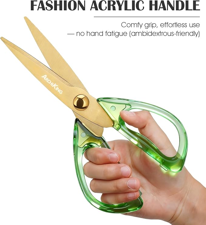8.0inch Kitchen Shears, Sharp Stainless Steel Meat & Poultry Scissors, Transparent Blue Acrylic Handle, All Purpose Utility Cooking Scissors for Kitchen/BBQ/Home/Office - Image 2