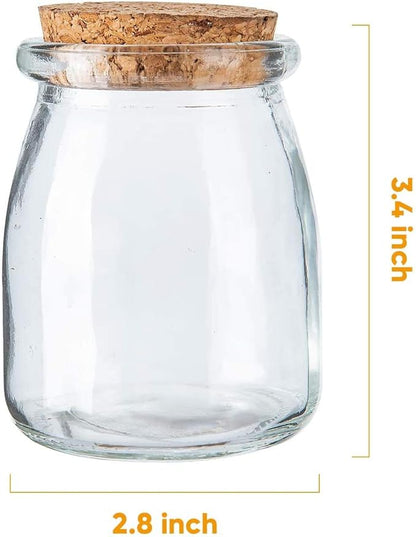 Brajttt Glass Mini Yogurt Jars 40 Pack, 7 oz Favor Jars With Cork Lids, Pudding Containers, Mason Wedding Favors Honey Pot With Label Tags and String - Image 2