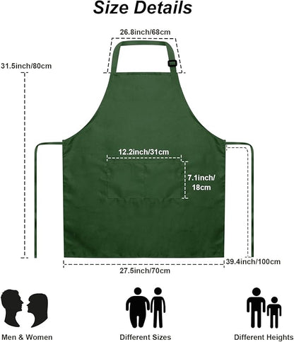 15 Pcs Adult Aprons Bulk with Pockets Adjustable Bib Chef Apron for Women Men Painting Cooking Crafting (S/L) - Image 5