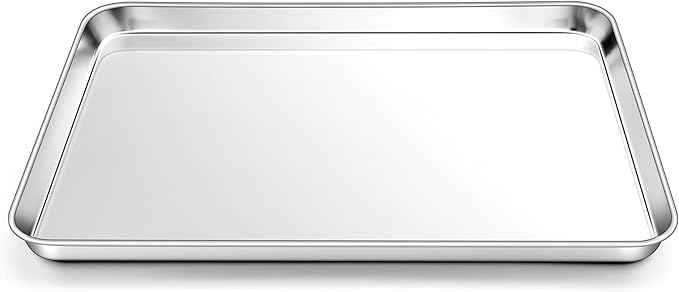 Homikit 1 Pack Baking Sheet, 18 x 13 Inches Stainless Steel Large Cookie Pan, Heavy Duty Metal Half Sheet Tray for Oven Baking Roasting Cooking, Rustproof & Nonstick, Dishwasher Safe by Homikit
